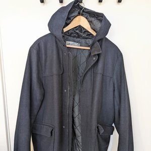 GAP Navy Hooded Wool Coat